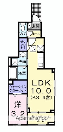 ブリアンテ[1LDK/38.52m2]の間取図