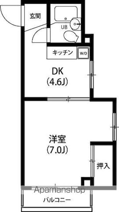 エクセルハナブサ[1DK/24.7m2]の間取図