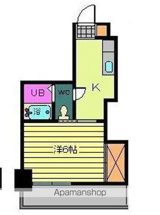 第９６杉フラット[1K/20.92m2]の間取図