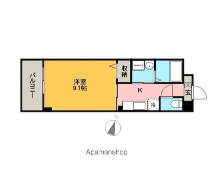 モデラート[1K/30.96m2]の間取図