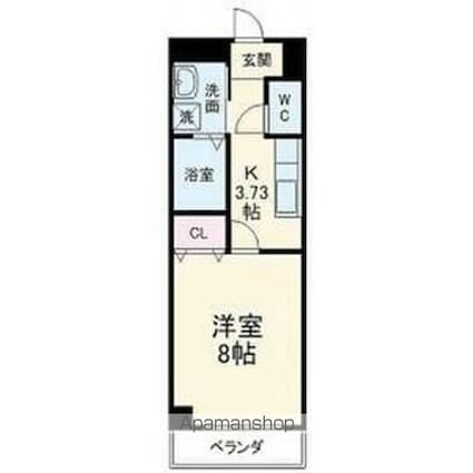 サンコー沙羅[1K/27.56m2]の間取図