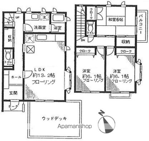 横浜市青葉区新石川のテラスの間取り