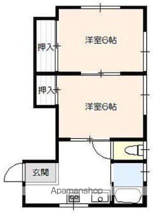 レジデンス銀河[2K/34.71m2]の間取図