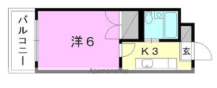 コーポヤマキ　Ａ棟[1K/17.55m2]の間取図