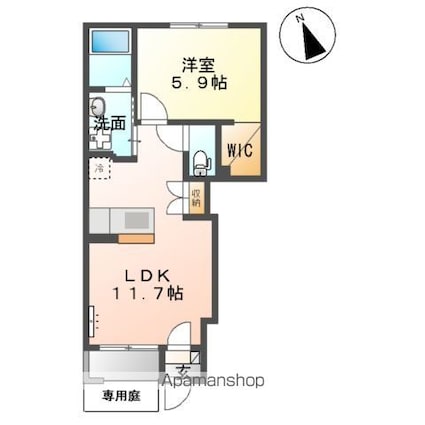 スターテラス[1LDK/40.38m2]の間取図