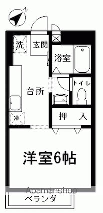 ロマーヌＡ・Ｂ棟[1K/23.96m2]の間取図