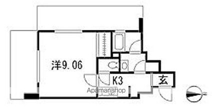 ガレリア東新宿[1K/29.75m2]の間取図