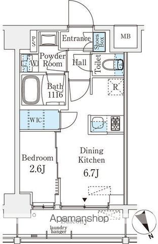 【中央区八丁堀のマンションの間取り】