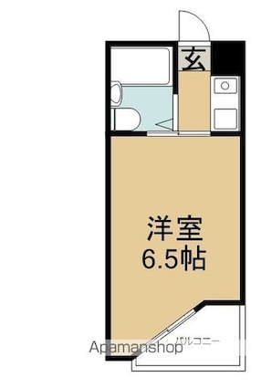 ベルシティ銀杏町[1K/15.26m2]の間取図