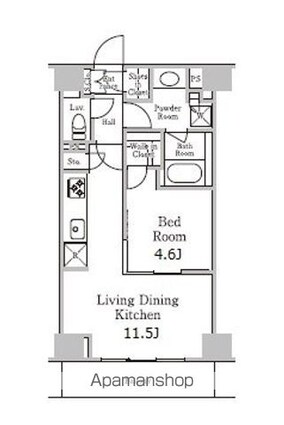 レジディア千駄木[1LDK/40.48m2]の間取図