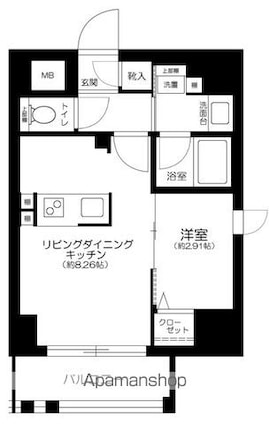 ＧＲＡＮＳＩＴＥ千代田水道橋[1LDK/30.48m2]の間取図