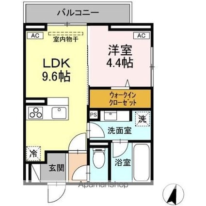Ｄーｒｅｓｉｄｅｎｃｅ霞町３丁目[1LDK/37.8m2]の間取図