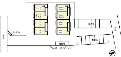 東京都立川市砂川町６丁目[1DK/28m2]の配置図