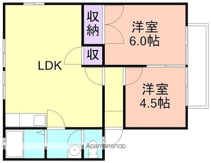 ラ．サルデーヌ[2LDK/46.8m2]の間取図