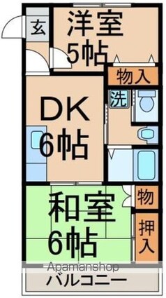 タウンコート道場[2DK/43m2]の間取図