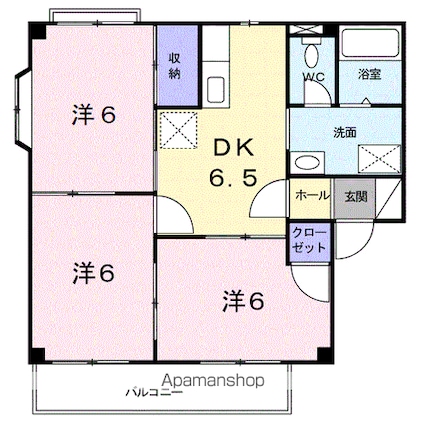和歌山県和歌山市栄谷[3DK/53.32m2]の間取図