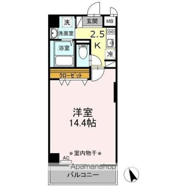 グリーンハイツ北口[1K/40.07m2]の間取図