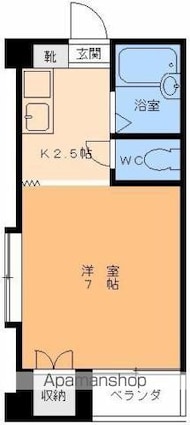 ドゥマンクレール[1K/17.82m2]の間取図