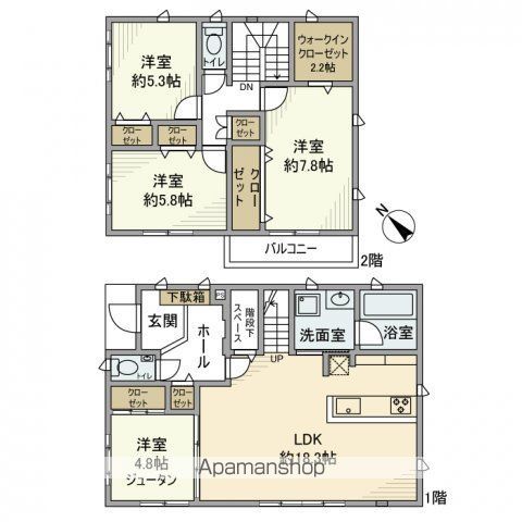 小竹戸建の間取り