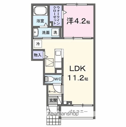 パリセード　ヒルズ[1LDK/36.34m2]の間取図