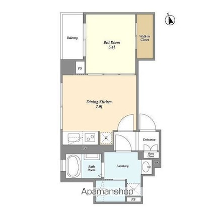 エスポワール新橋[1DK/35.91m2]の間取図