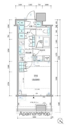 パークタワー勝どき　サウス棟[1K/32.99m2]の間取図