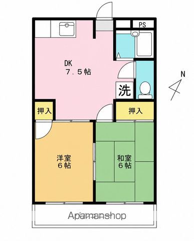 パレスヤナガワの間取り写真