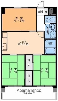 レジデンス松本[3LDK/58.5m2]の間取図
