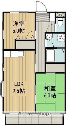 サンライズ西川[2LDK/48.6m2]の間取図