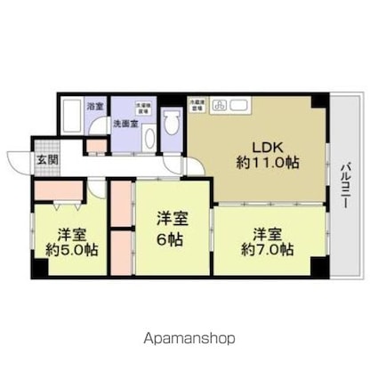 エクセルハイム城山[3LDK/65.52m2]の間取図