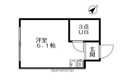 愛知県名古屋市昭和区広瀬町１丁目[1R/13.83m2]の間取図
