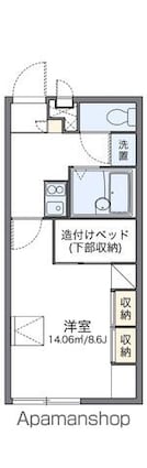 レオパレスガルデニア若葉[1K/23.18m2]の間取図