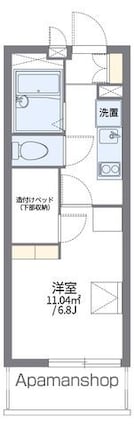 レオパレスラルク[1K/19.87m2]の間取図