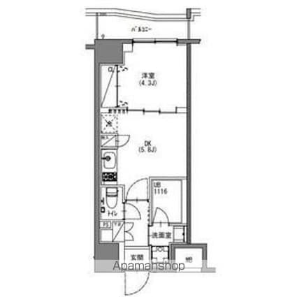 ＳーＲＥＳＩＤＥＮＣＥ新宿御苑[1DK/29.13m2]の間取図