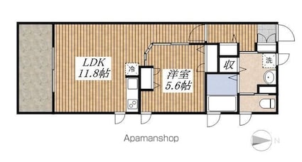 Ｇａｒｄｅｎ　Ｈｏｍｅ　Ｋｏｂｕｓｈｉ[1LDK/42.82m2]の間取図
