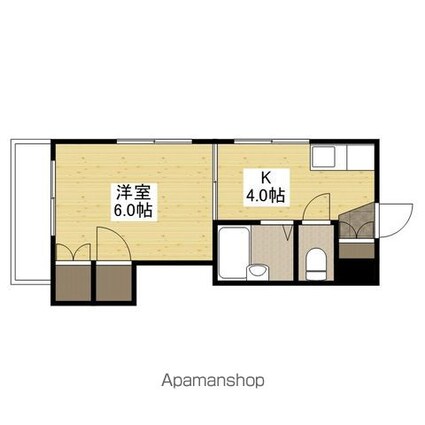 広島県広島市安佐南区緑井３丁目[1K/22.32m2]の間取図