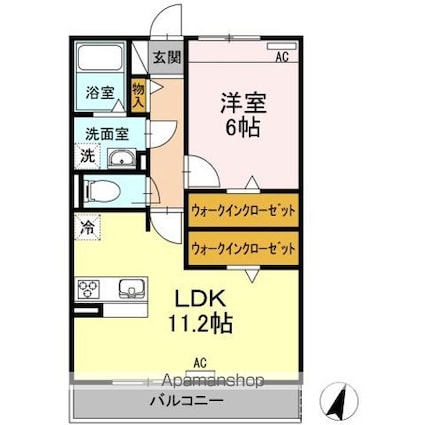 グレンディール[1LDK/45.15m2]の間取図