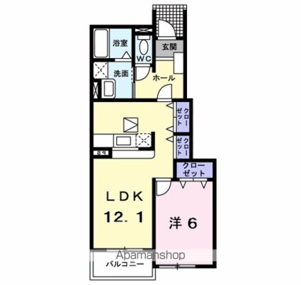 東京都武蔵村山市大南３丁目[1LDK/45.72m2]の間取図