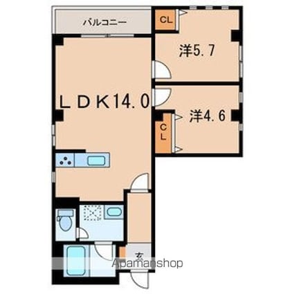 （仮称）墨田区亀沢３丁目計画[2LDK/52.48m2]の間取図