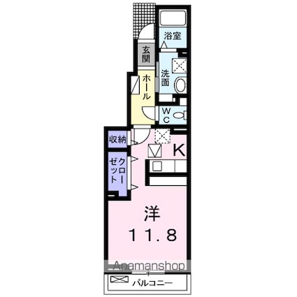 セント・クロノス[1R/34.15m2]の間取図