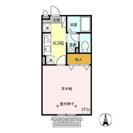 ＢＥＲＲＹ[1K/26.71m2]の間取図