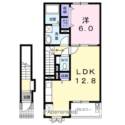 ワーズ・ワース　Ⅰ[1LDK/49.17m2]の間取図