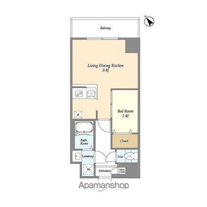 アルファコート曳舟[1LDK/30.82m2]の間取図