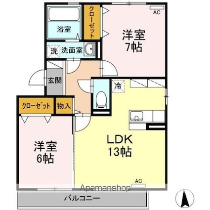 エターナル・ビオス[2LDK/60.88m2]の間取図