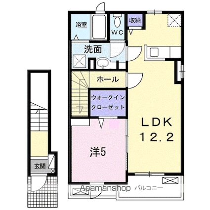 アバンツァートⅡ[1LDK/46.54m2]の間取図