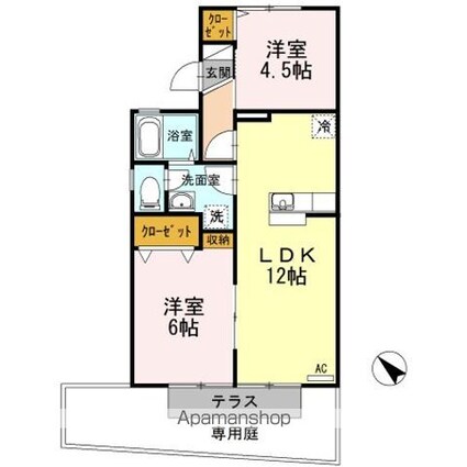 ヒルクレストＳ[2LDK/49.87m2]の間取図