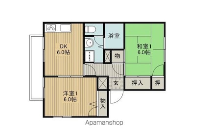 ＭＩＬＫＹＷＡＹ　ＳＴ５[2DK/42.84m2]の間取図