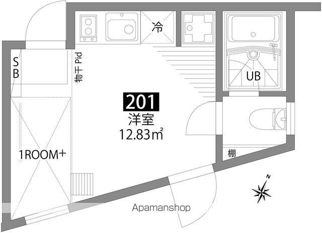 グランエッグス仙川[1R/16.35m2]の間取図