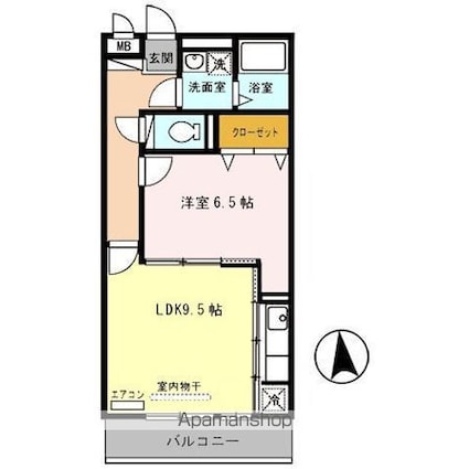 セジュール神領[1LDK/41.95m2]の間取図