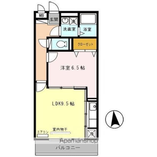 セジュール神領[1LDK/41.95m2]の間取図